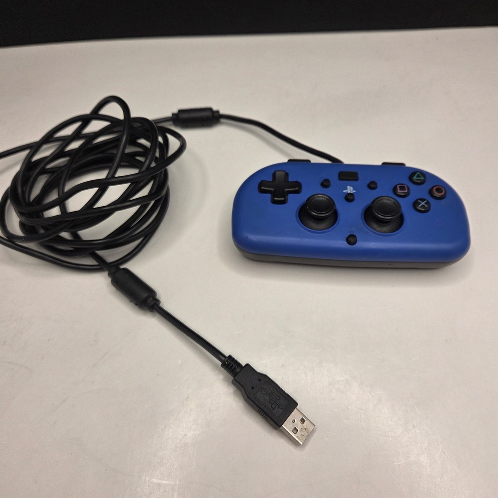 Hori Wired Mini Gamepad PS4 Controller PS4-100U Blue Compact Gaming USB